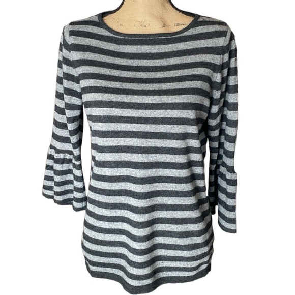 Benedetta B. Striped Wool & Cashmere Bell Sleeved Sweater- Size M - Picture 1 of 10